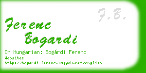 ferenc bogardi business card