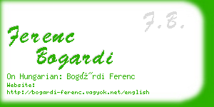 ferenc bogardi business card